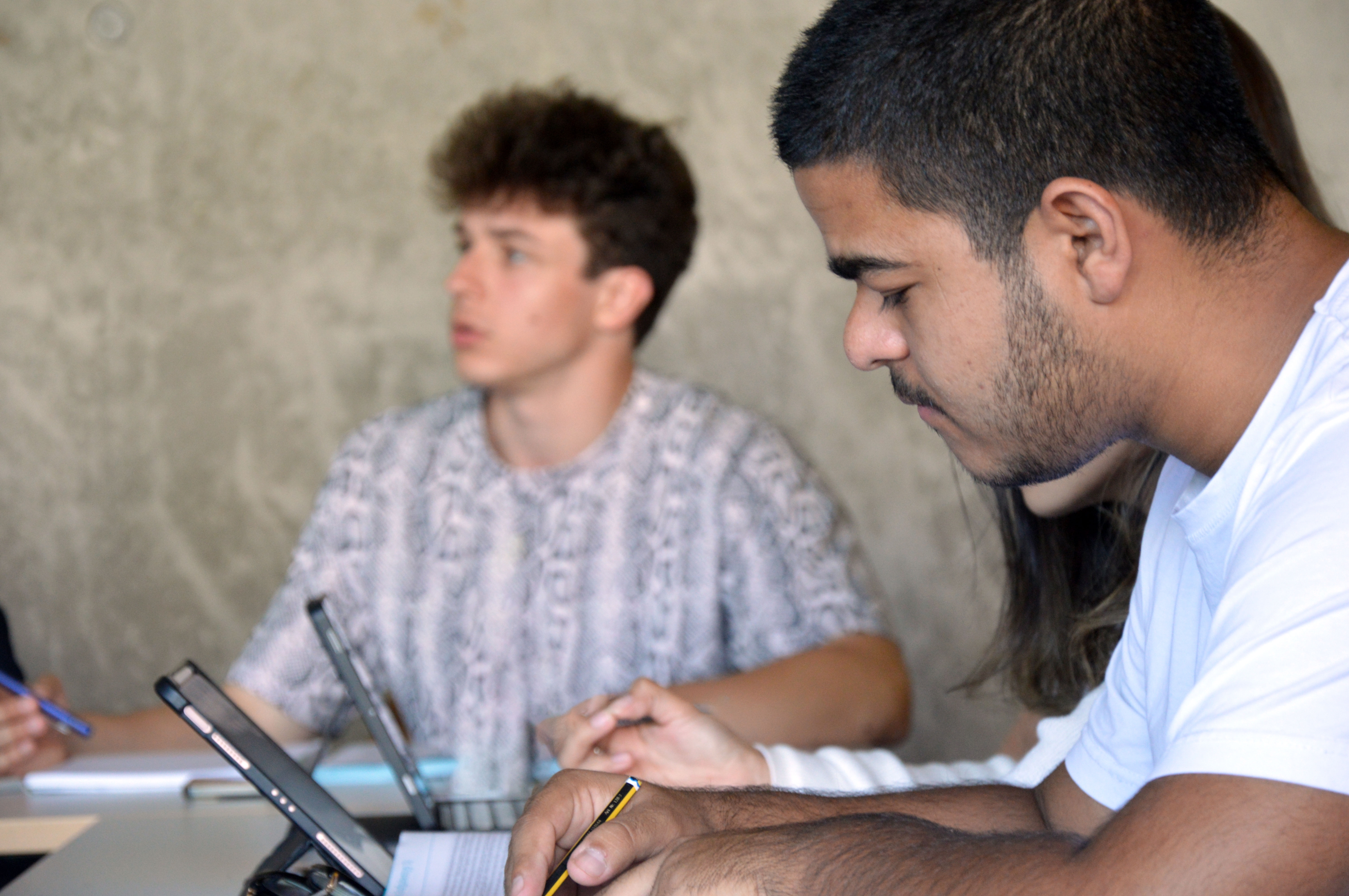 Students sitting in the classroom.